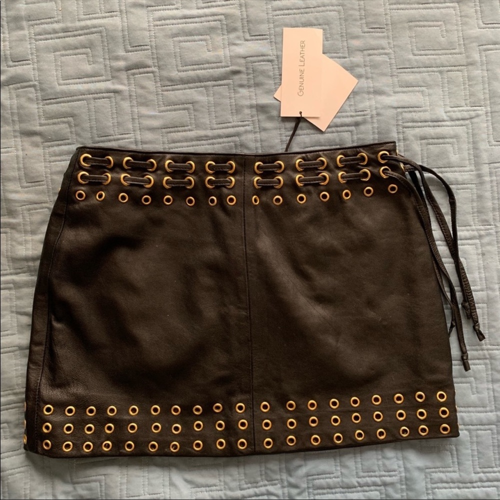 Rat & Boa Leather Grommet Skirt - Picture 3 of 4